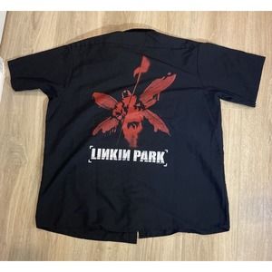 Vintage 2001 Pink Floyd Button Up T Shirt Sz 2XL Black Red Kap Concert Mens Rock